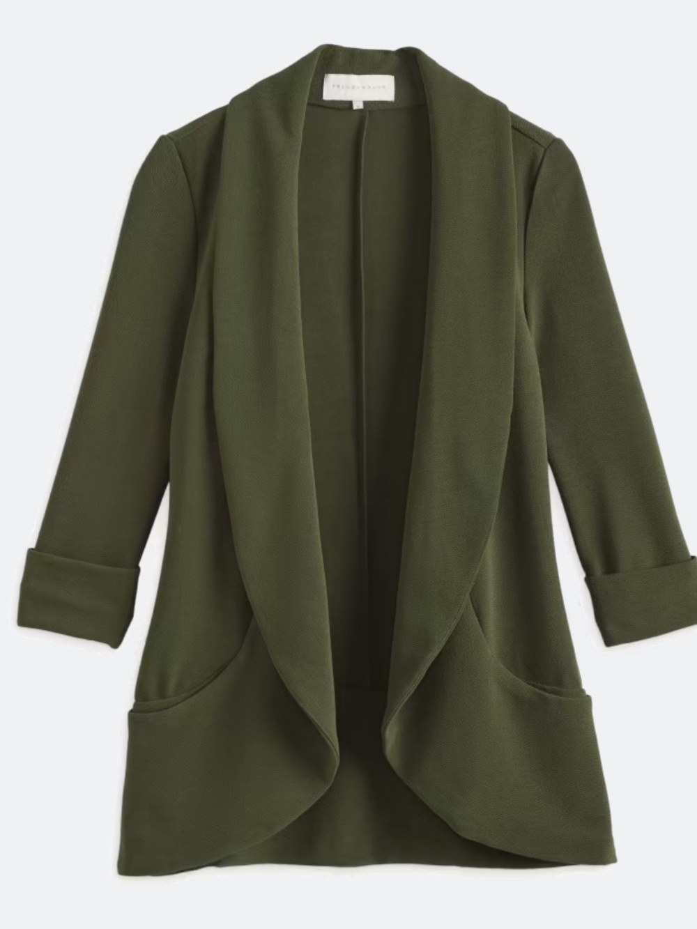 Olive Open-Front Blazer Jacket